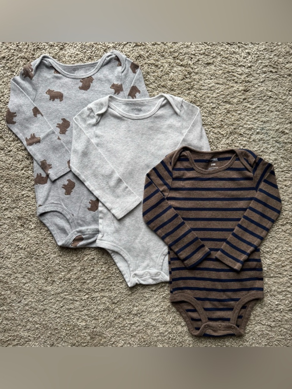 24M Simple Joys by Carter’s Long Sleeve Bodysuit Bundle (3 pcs)